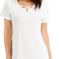 Vestido feminino Karen Scott com recorte em formato de coração, branco, tamanho grande