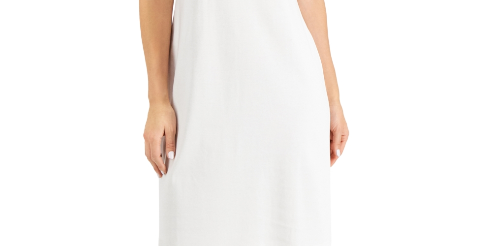 Vestido feminino Karen Scott com recorte em formato de coração, branco, tamanho grande