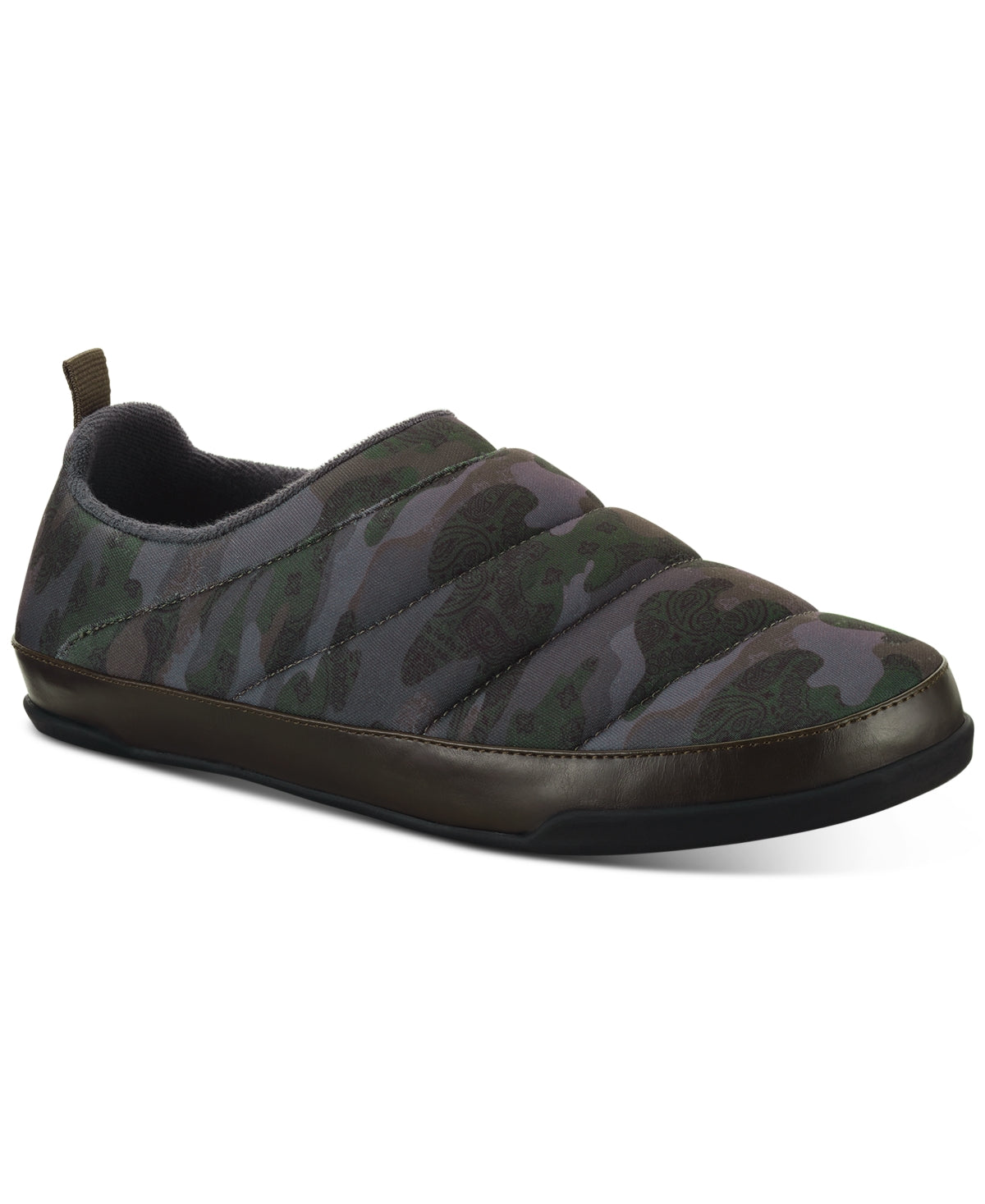 Sun + Stone Masculino Camuflagem Puxador Goring Comfort Quilted Derek Bico Redondo Plataforma Slip On Sapatos Verde Tamanho 11 M