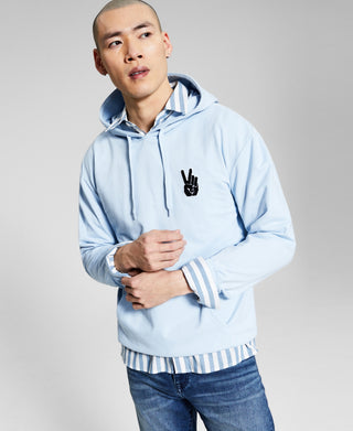 E agora este moletom com capuz masculino azul claro tamanho G