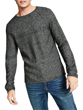 E agora este suéter masculino raglan com gola redonda, preto, tamanho extragrande