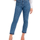 Calça jeans feminina GUESS com estampa animal azul