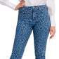 Calça jeans feminina GUESS com estampa animal azul
