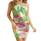 Vestido GUESS Tansy com estampa mista, rosa, tamanho pequeno, para mulheres
