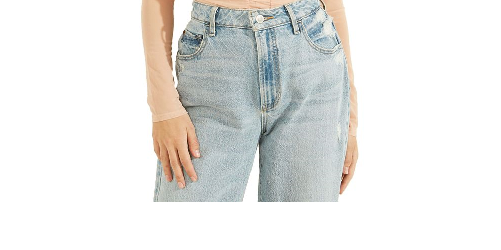 Blusa de malha franzida Kimbra feminina GUESS, azul, tamanho grande