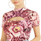 Blusa recortada Gwen feminina GUESS rosa tamanho médio