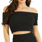 GUESS Top Feminino France Canelado Ombro a Ombro Preto Tamanho X-G