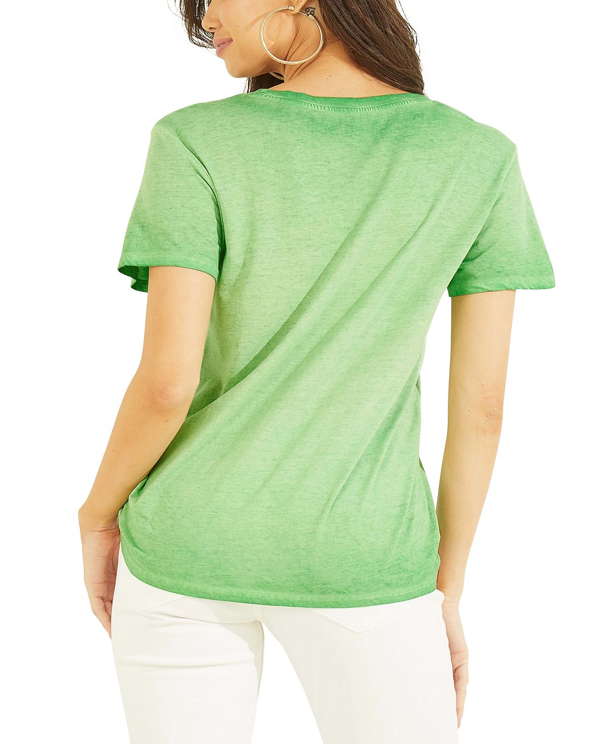 Camiseta feminina GUESS com estampa gráfica Desert Tiger, verde, tamanho X-G