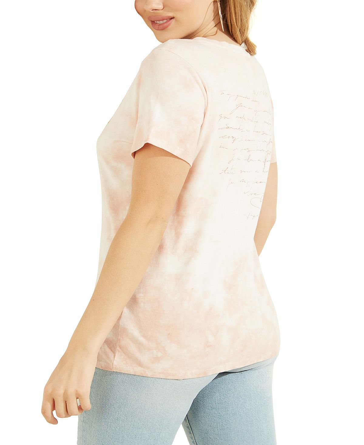 Camiseta feminina GUESS Stargazing Easy de algodão, bege, tamanho grande