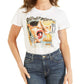 Camiseta feminina GUESS de algodão com estampa gráfica e detalhes, branca, tamanho X-S