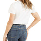 Camiseta feminina GUESS de algodão com estampa gráfica e detalhes, branca, tamanho X-S