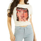 Camiseta feminina GUESS de algodão com estampa gráfica, branca, tamanho grande