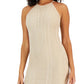 Vestido longo feminino GUESS Ramona Pointelle Halter, marrom, tamanho médio
