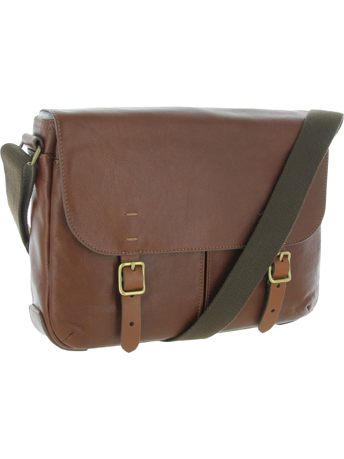 Bolsa de viagem pequena de couro Buckner masculina Fossil, marrom, tamanho regular
