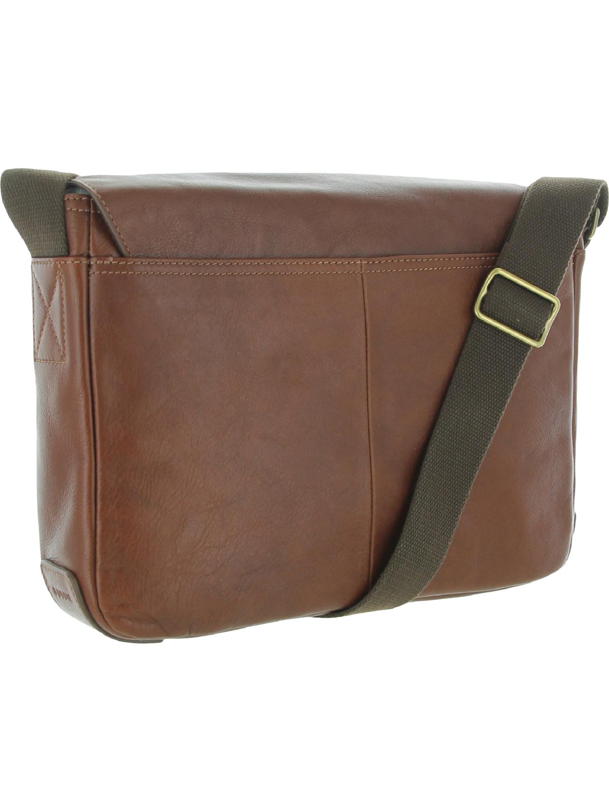 Bolsa de viagem pequena de couro Buckner masculina Fossil, marrom, tamanho regular