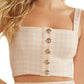 Blusa Bella Tweed Feminina GUESS Rosa Tamanho Médio