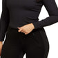 Top cruzado com ombros de fora feminino GUESS, preto, tamanho X-G