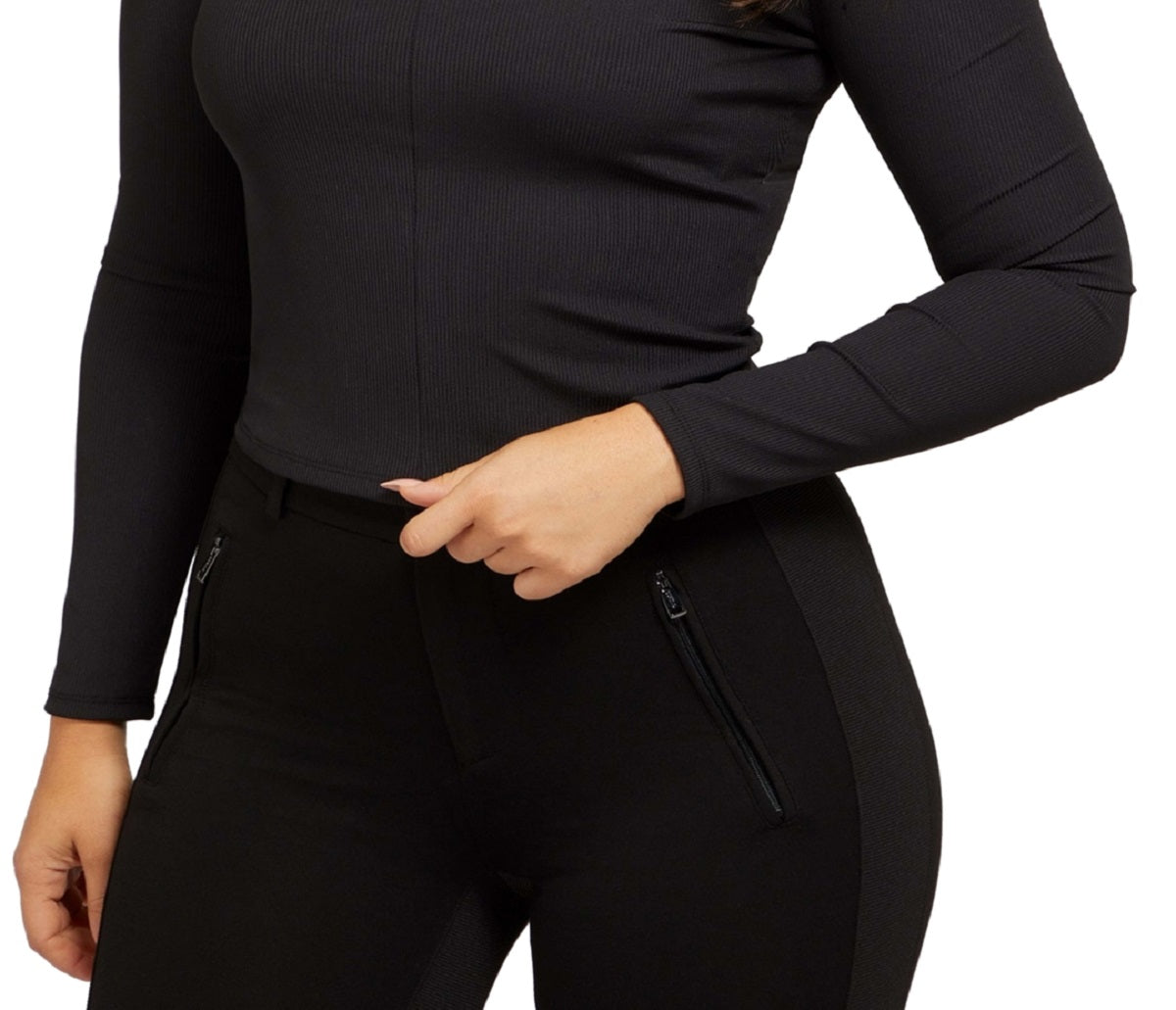 Top cruzado com ombros de fora feminino GUESS, preto, tamanho X-G