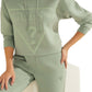 GUESS Moletom com capuz feminino Alisa, verde, tamanho médio