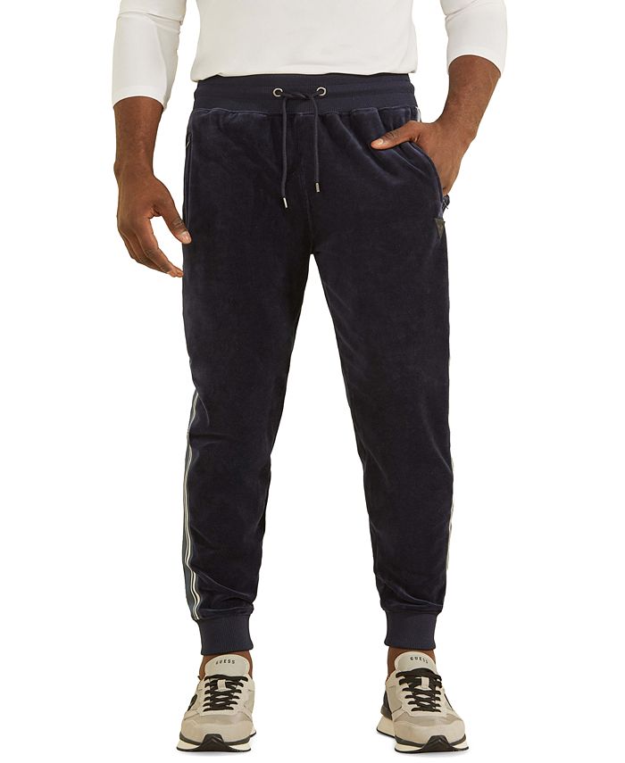 Calça jogger listrada de veludo Fulham masculina da Guess, azul, tamanho P