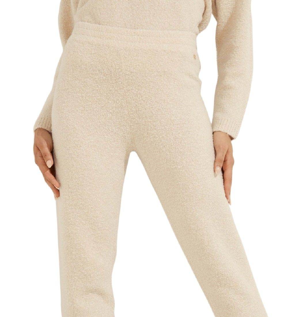 Calça de corrida feminina GUESS Es Reeda bege tamanho médio