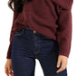 Suéter feminino GUESS Gerri com nervuras e ombros de fora, vermelho, tamanho X-G