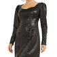 Vestido curto feminino GUESS Elena de couro sintético, preto, tamanho pequeno
