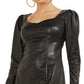 Vestido curto feminino GUESS Elena de couro sintético, preto, tamanho pequeno