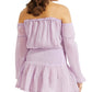 Vestido curto Debby ombro a ombro GUESS feminino roxo tamanho grande