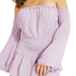 Vestido curto Debby ombro a ombro GUESS feminino roxo tamanho grande