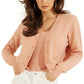 Cardigan GUESS Serena Cable Knit Feminino Rosa Tamanho Médio