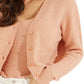 Cardigan GUESS Serena Cable Knit Feminino Rosa Tamanho Médio