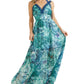 Vestido longo feminino Chrissy da GUESS, azul, tamanho pequeno