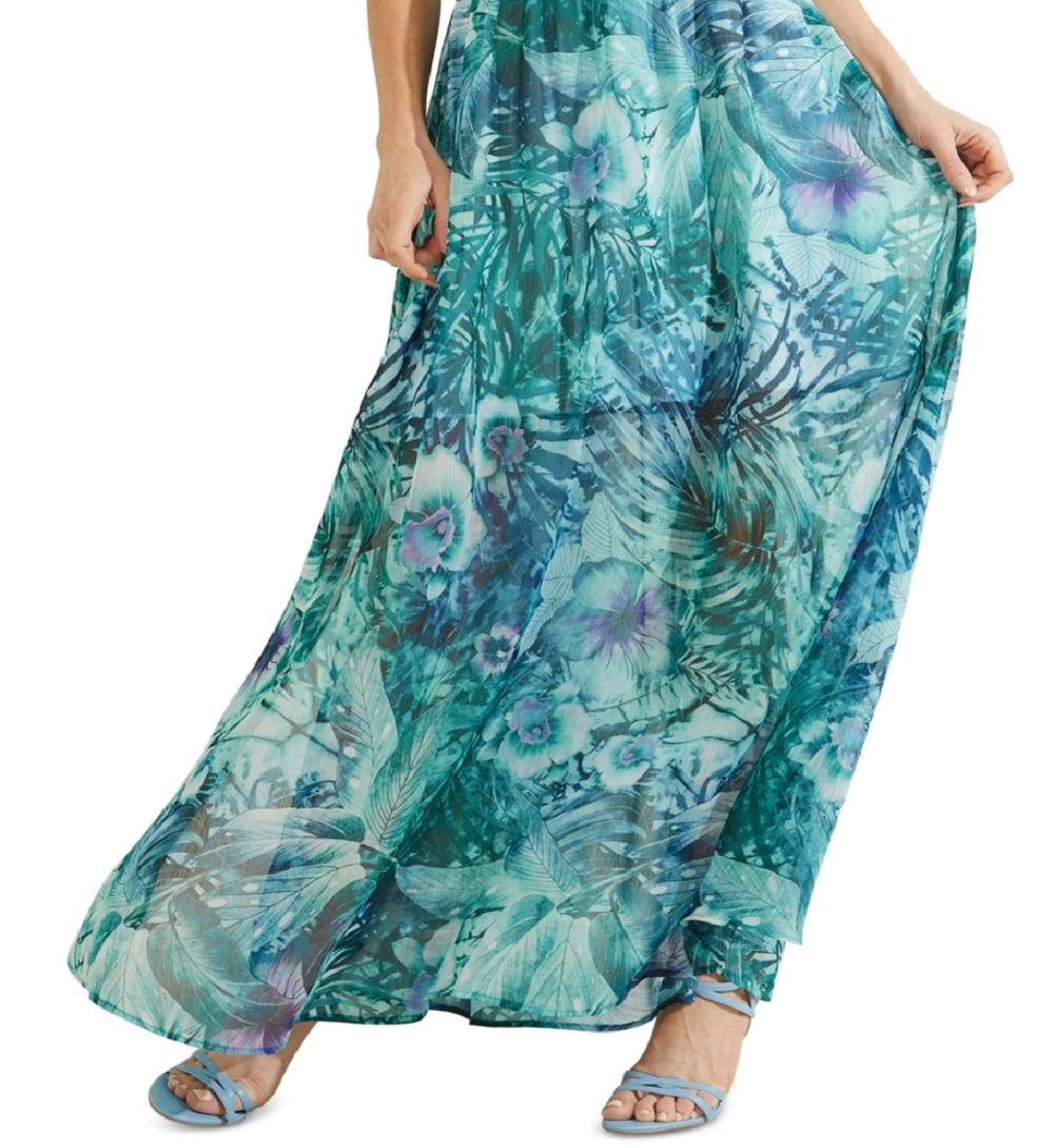Vestido longo feminino Chrissy da GUESS, azul, tamanho pequeno