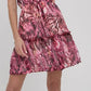 Vestido GUESS Feminino Rosa Estampa Floral Manga Flutter Rosa Tamanho Grande