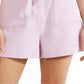 Shorts com cinto Valentina feminino GUESS, roxo, tamanho médio