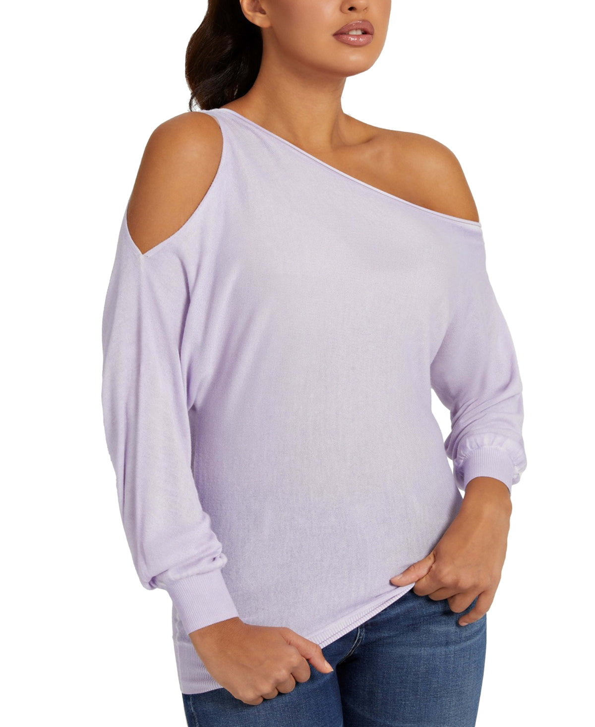 Suéter GUESS Audrey One Shoulder Feminino Roxo Tamanho Grande