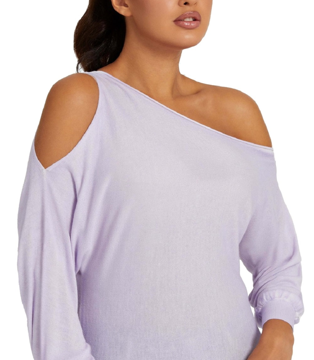 Suéter GUESS Audrey One Shoulder Feminino Roxo Tamanho Grande