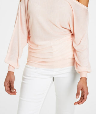 Suéter GUESS Audrey One Shoulder Feminino Rosa Tamanho P