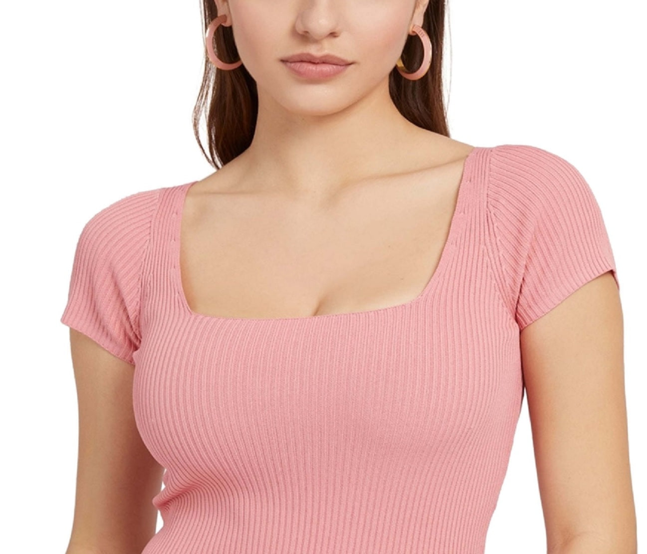 Suéter curto feminino GUESS Marlene rosa tamanho X-G