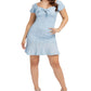 Vestido curto GUESS Breanna com ilhós azul tamanho pequeno para mulheres