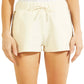 Shorts GUESS Britney com cordão para mulheres, branco, tamanho grande