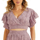 Top curto GUESS Dexie feminino roxo tamanho X-G