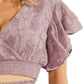 Top curto GUESS Dexie feminino roxo tamanho X-G