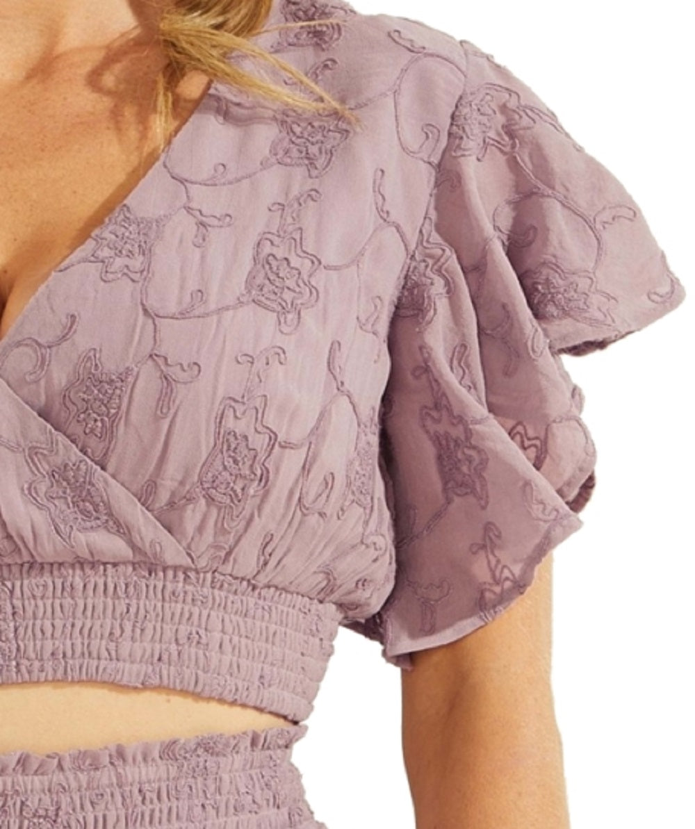 Top curto GUESS Dexie feminino roxo tamanho X-G