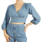 GUESS Crop Top Faux Wrap Feminino Tamanhos Sortidos Pequeno
