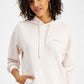 GUESS Moletom com capuz feminino Effie Metallic Logo, branco, tamanho grande