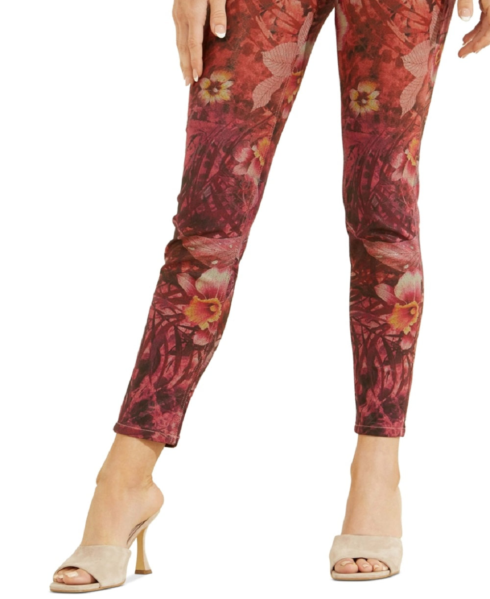 Calça jeans skinny estampada feminina GUESS 1981 rosa tamanho 24x29