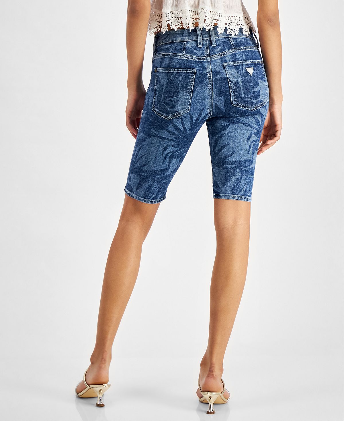 Bermuda jeans feminina GUESS Mika azul tamanho 28