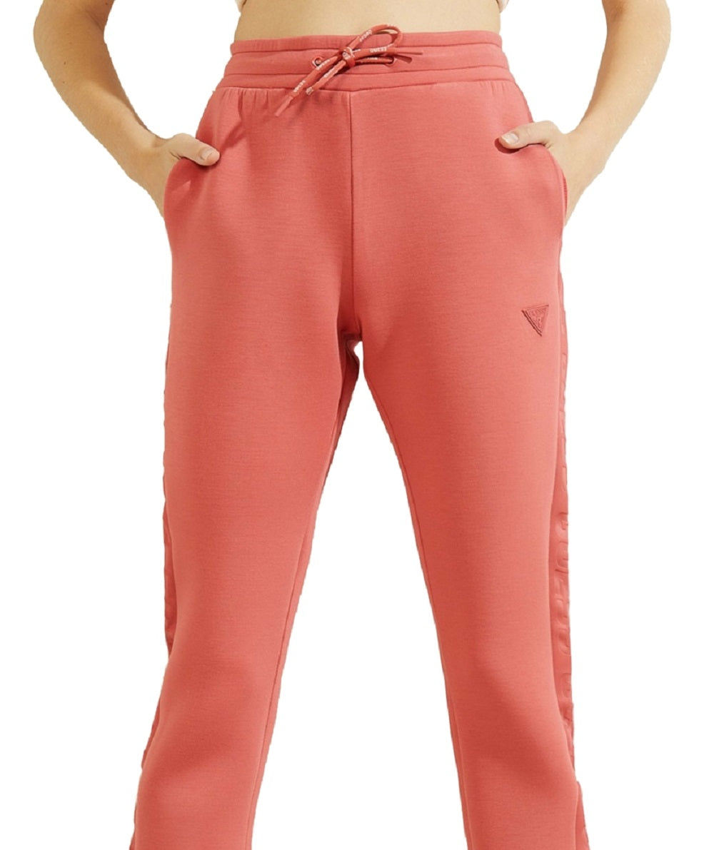 Calça jogger feminina GUESS Allie Graphic vermelha, tamanho médio